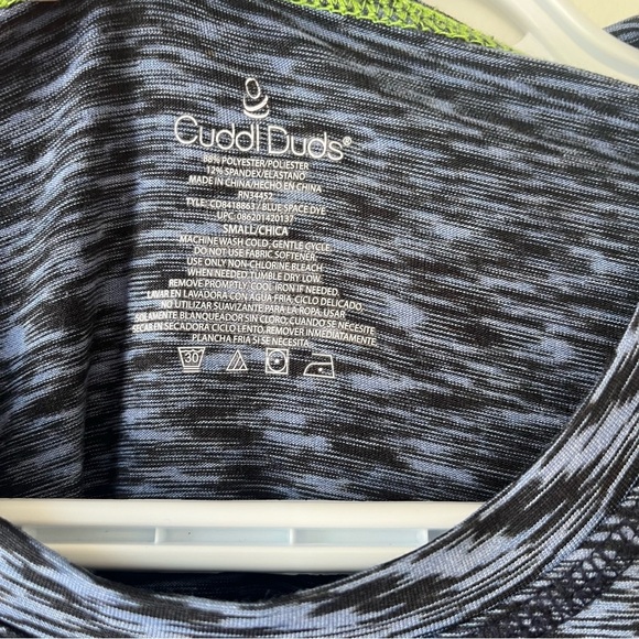 Cuddl Duds FlexFit Base Layer two piece set Set in Blue Space Dye, size small - Picture 3 of 15